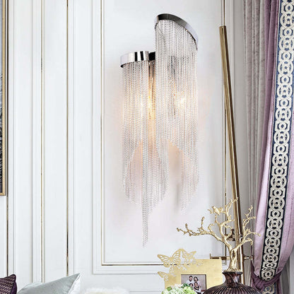 Fiona Aluminum Chain Tassel Wall Sconce