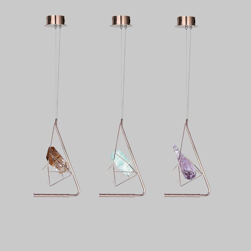 Gina Modern Rock Crystal Island Pendant, Bar Pendant