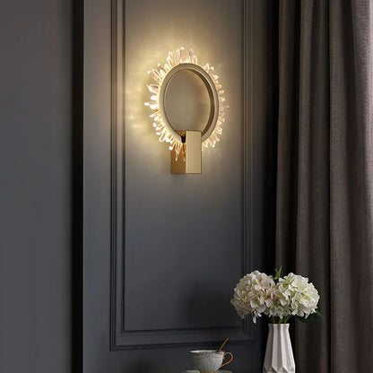 Gina Rock Crystal Ring Wall Sconce